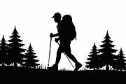 silhouette hiker climbing a mountain, an Illustration by Amazin_art (Thumbnail 14 of 17)