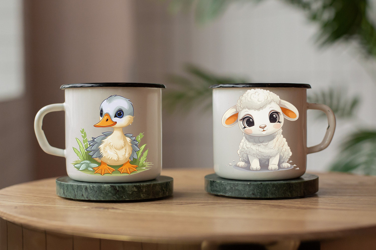 Cute Baby Farm Animals Clipart Set, an Animal Illustration by Mermaids Cove
