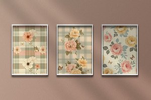 Plaid Floral Backgrounds