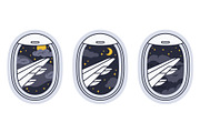Vector airplane windows views, a Transportation Illustration by Torontotokio (Thumbnail 4 of 4)