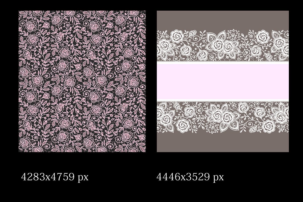 Lace roses frames and ribbons., a Pattern Graphic by Ajuga (Photo 7 of 7)