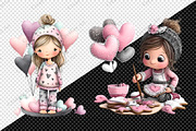 Whimsical Valentine Girl With Balloo, an Illustration by Creative Art (Thumbnail 8 of 9)