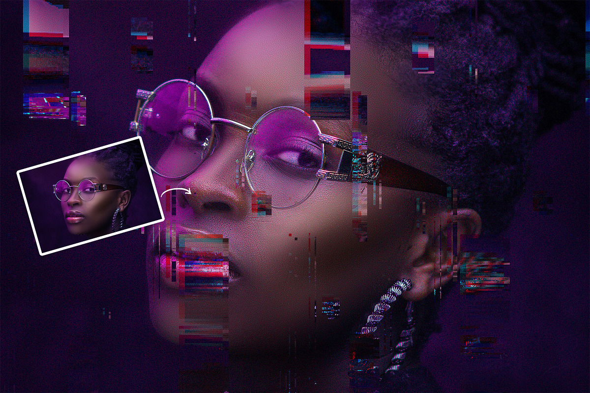 Glitch Photo Effect PSD Template, an Action Add-On by Shovajit (Photo 2 of 7)