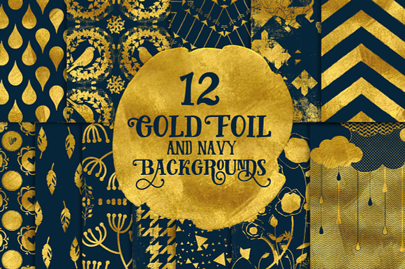 Navy Gold Digital Paper