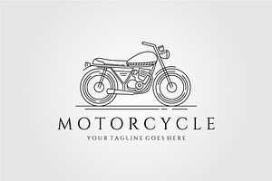 Motorcycle Line Art Logo Vector, a Branding & Logo Template by lawoel