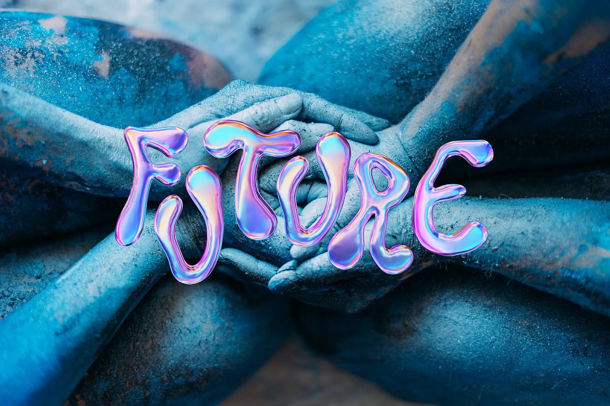 Liquid Chrome Iridescent - 3D Type, a Graphic by LarysaZabrotskaya (Photo 6 of 9)