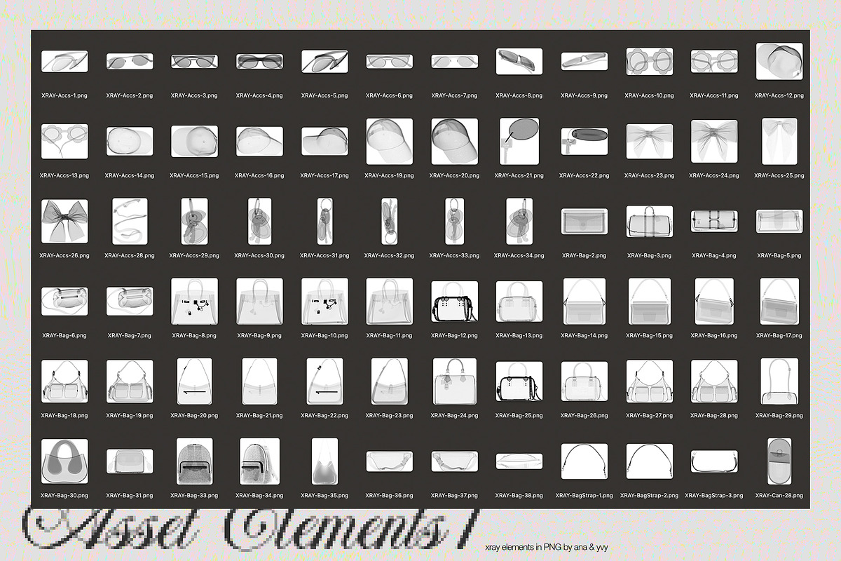 XRAY COLLAGE KIT | What's in my Bag, an Object Graphic by ana & yvy (Photo 14 of 20)