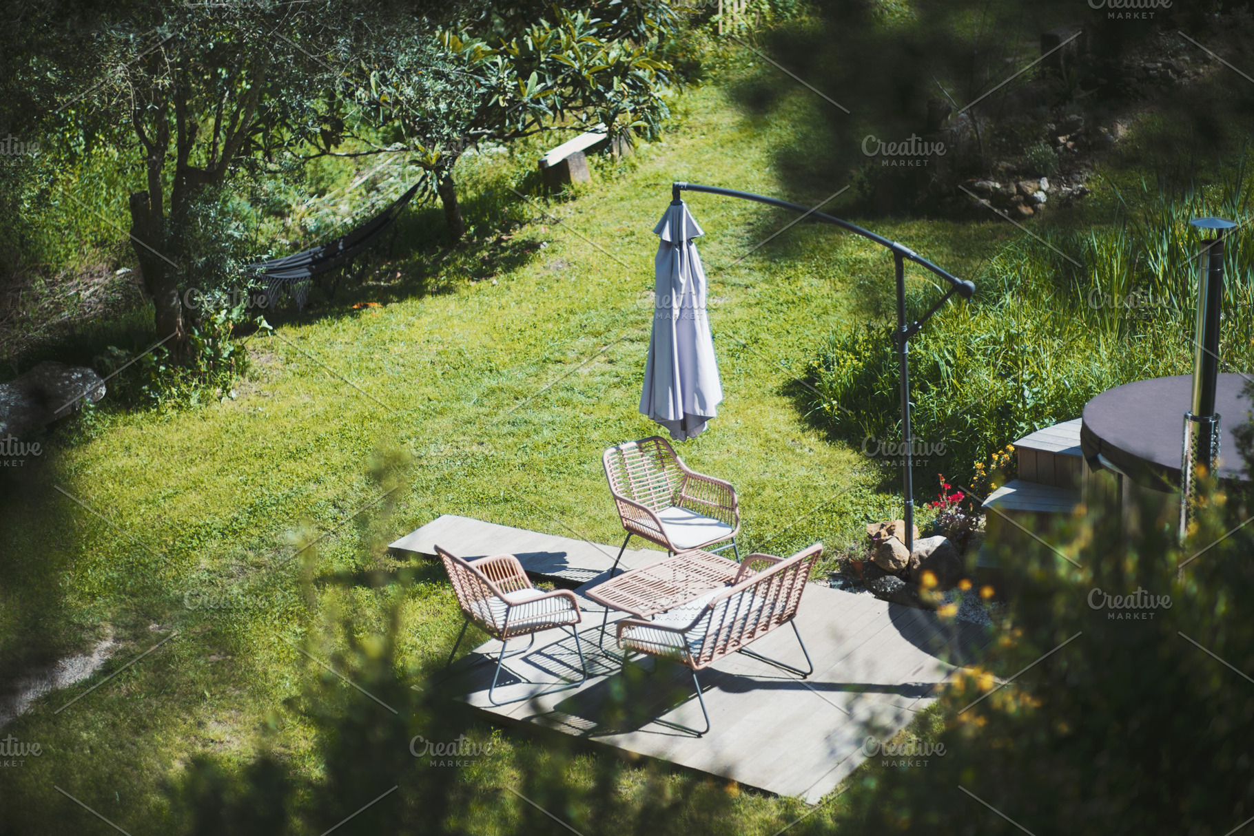 Garden lounge with wicker chairs, a Sports & Recreation Photo by SkyNext