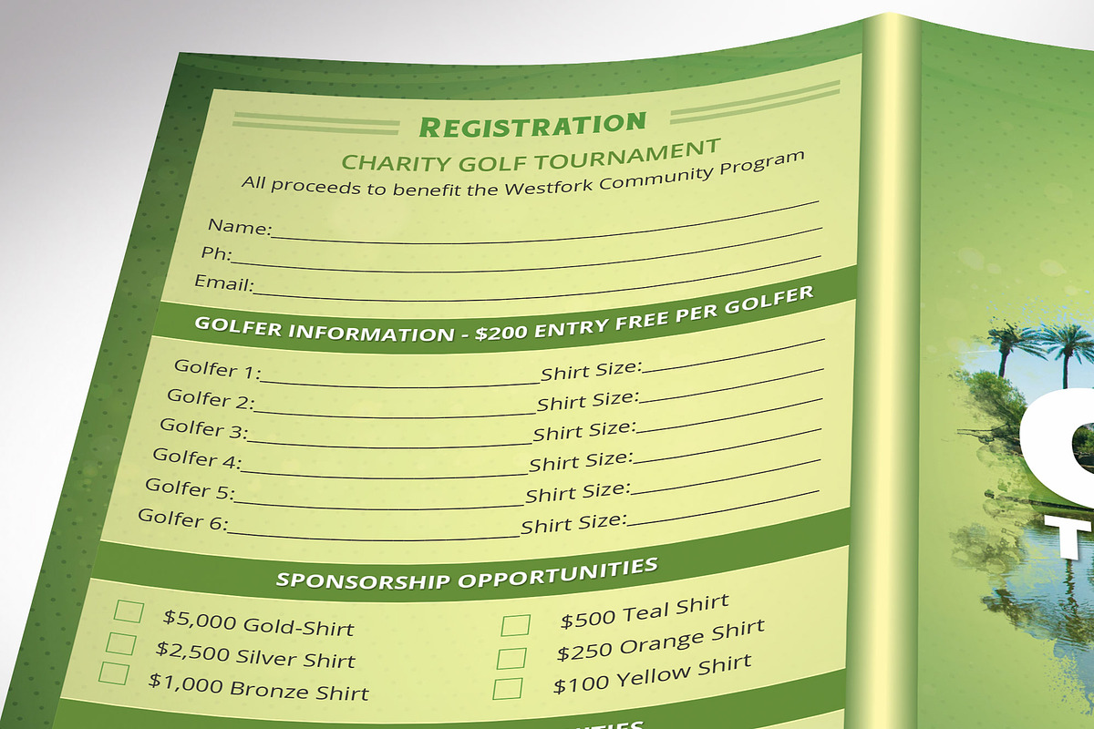 Golf Tournament Bi-fold Brochure, a Brochure Template by Four C Graphic (Photo 6 of 10)