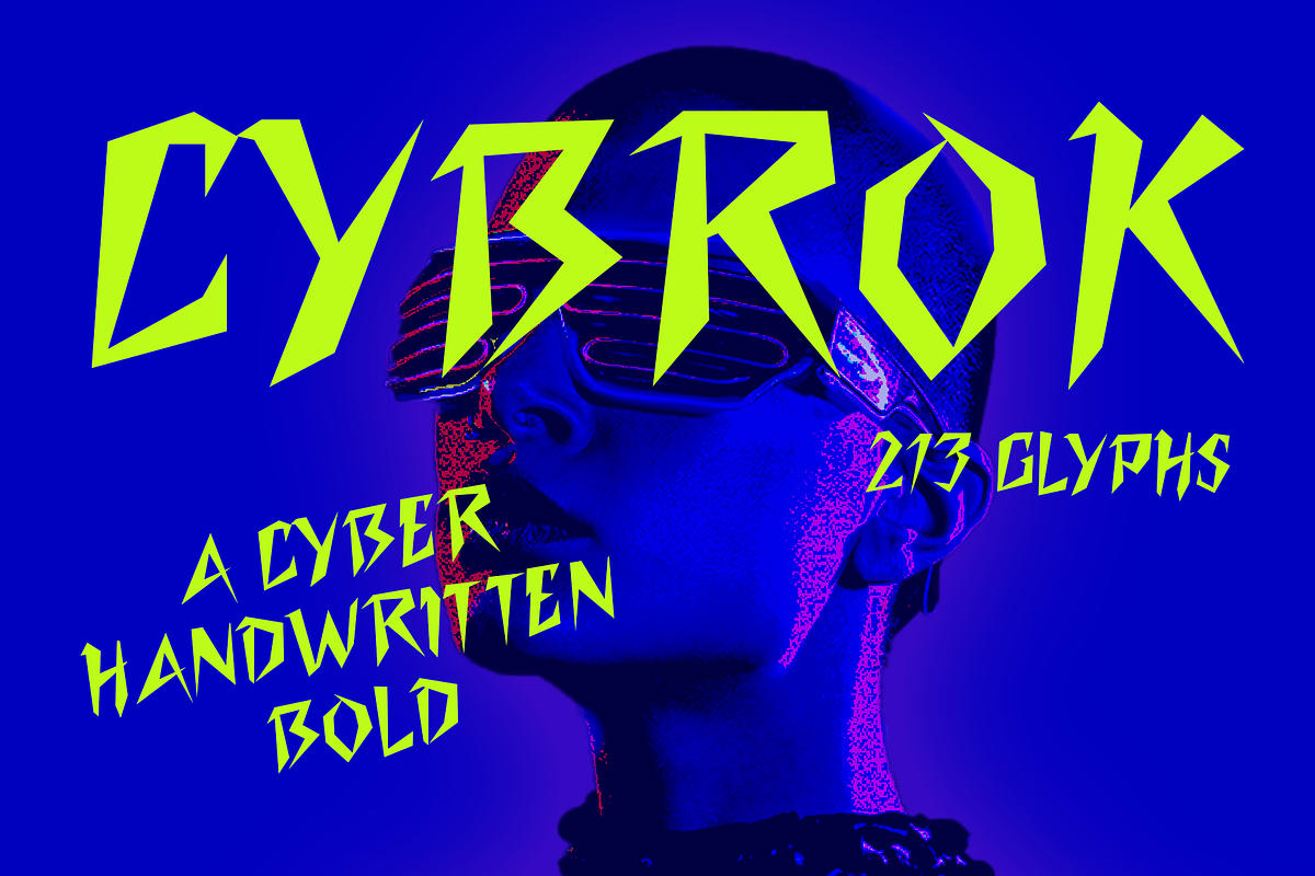 Cybrok – Cyber Handwritten Bold Font, a Serif Font by Drizy (Photo 1 of 8)