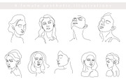 Female Aesthetic One line Drawings, a Graphic by Katrinelly (Thumbnail 15 of 19)