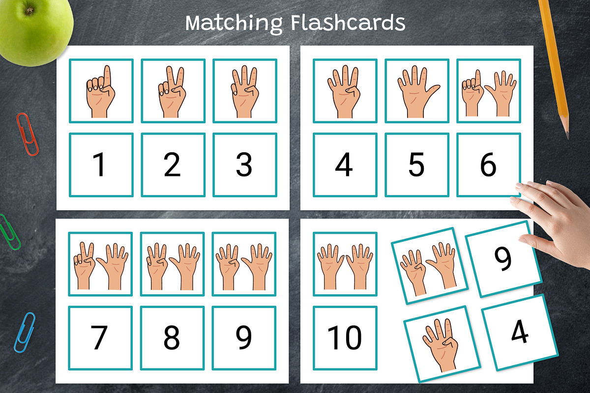 Number Worksheets + Hand Gestures