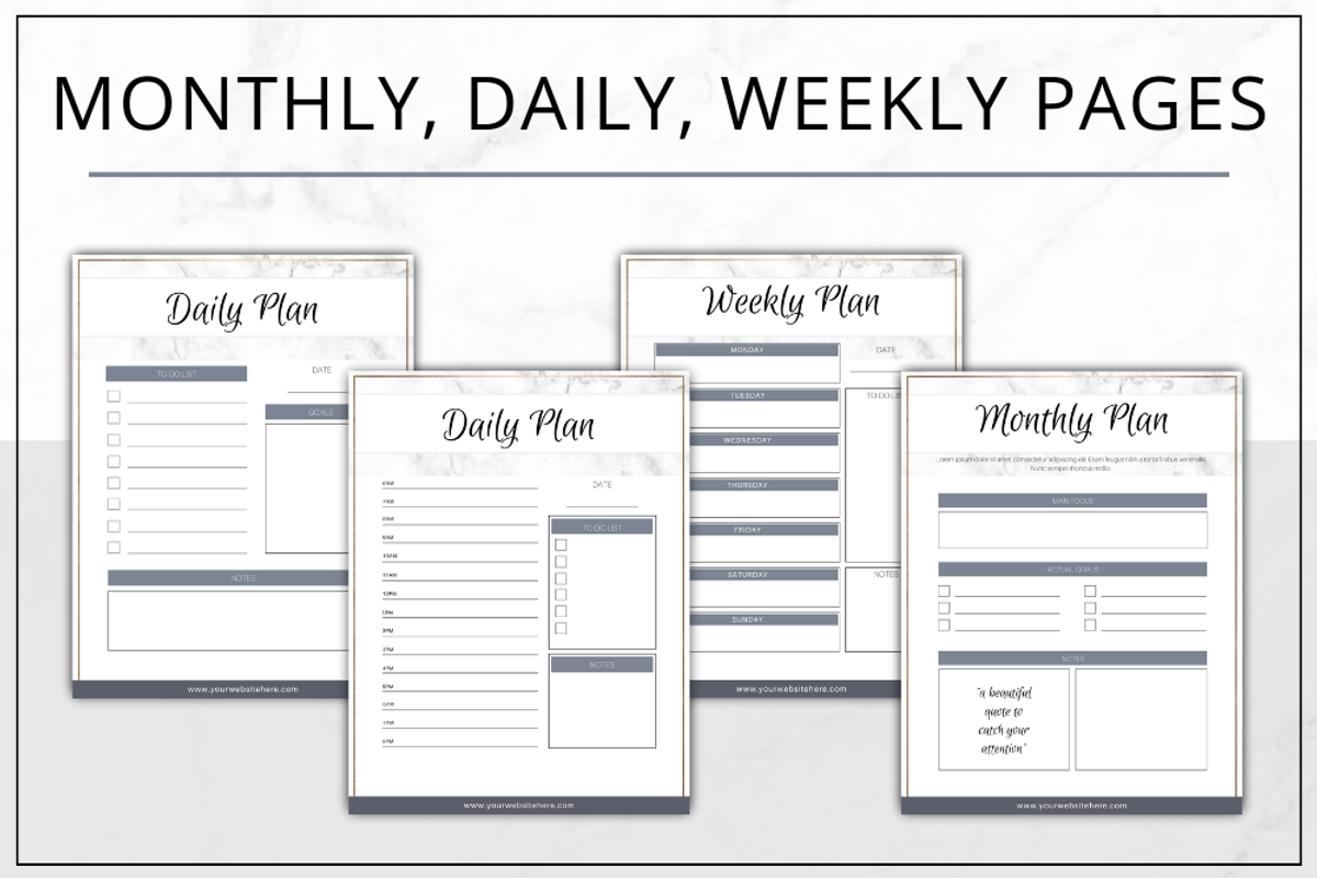 Planner Canva - Modern Gold, a Stationery Template by Lady Boss Studio (Photo 2 of 8)