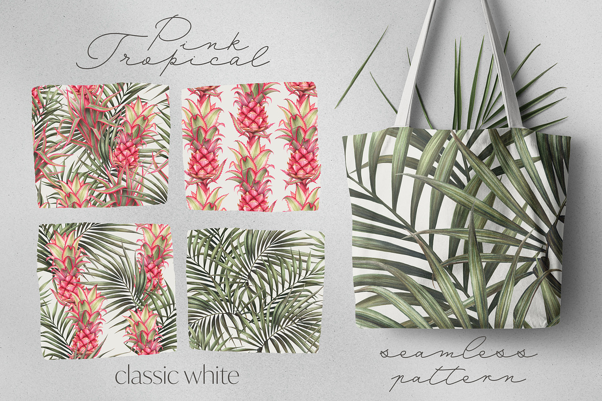 Pink Tropical Seamless Pattern, a Pattern Graphic by Bigio Designs (Photo 2 of 8)