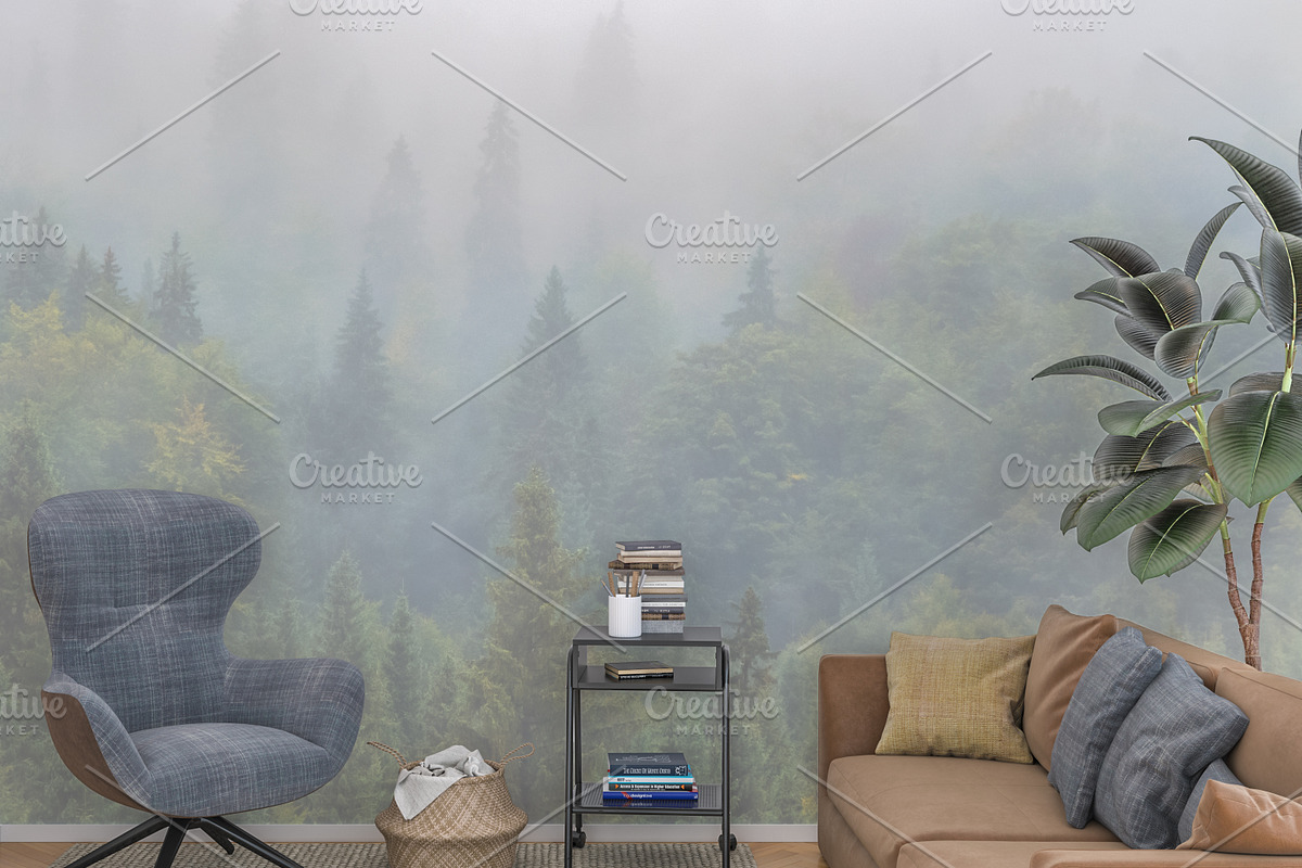 Wall mockup - wallpaper mock up, a Product Mockup by Hunny Badger (Photo 6 of 6)