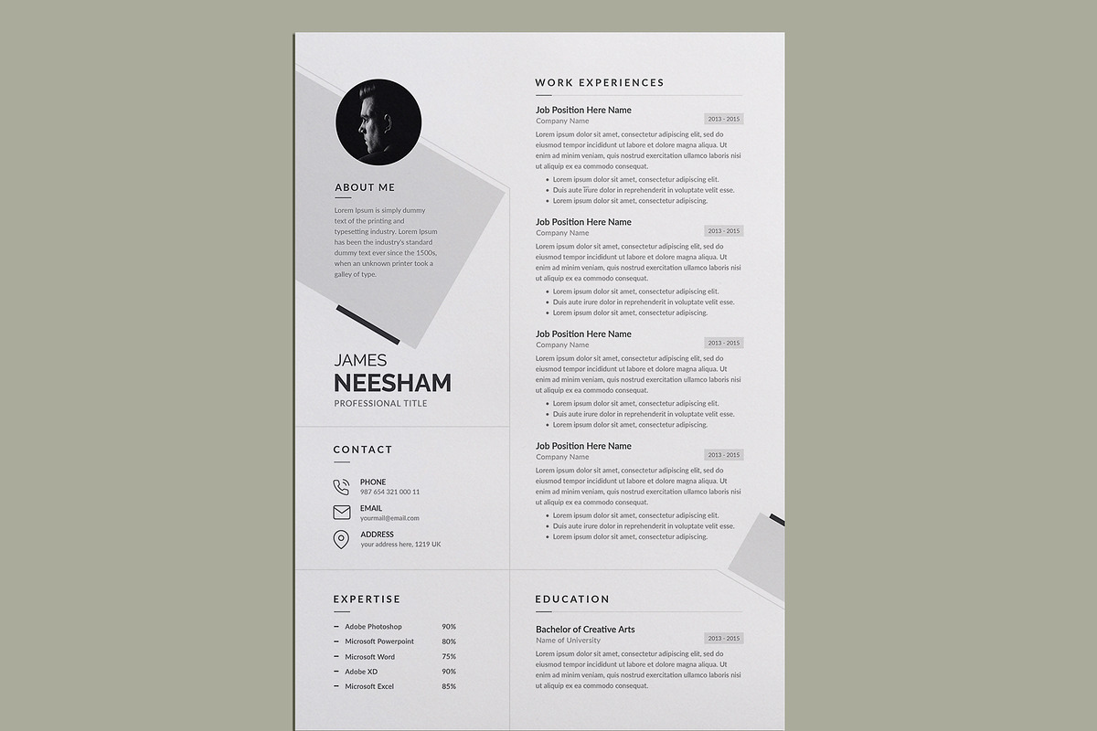Minimal Resume / CV | Word & PSD preview 3
