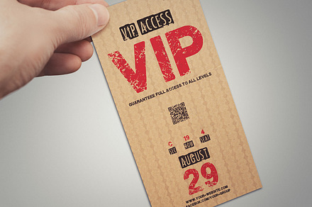 Elegant vintage VIP PASS, a Card Template by Tzochko
