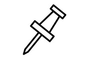 Pushpin icon, an Outline Icon by Sumberpangan (Thumbnail 1 of 5)