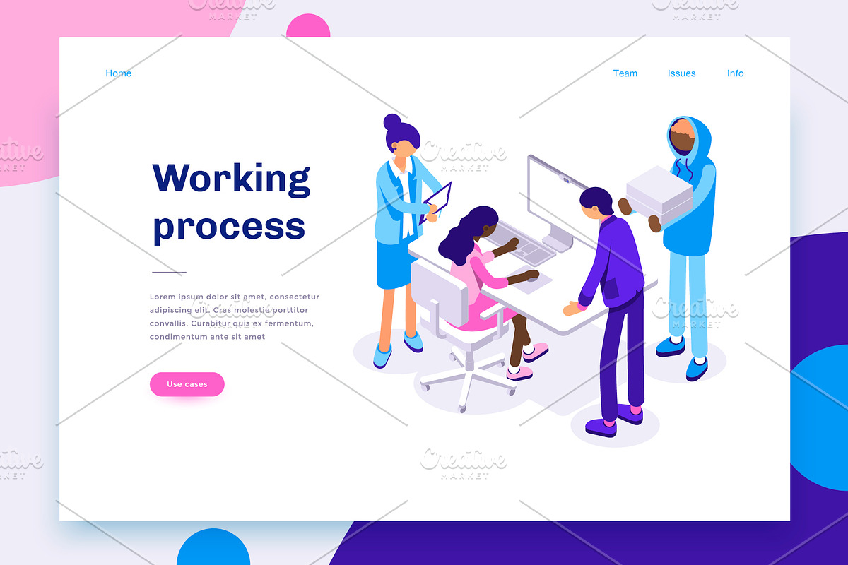 4 isometric illustrations - people, a Person Illustration by Formfrom (Photo 3 of 5)
