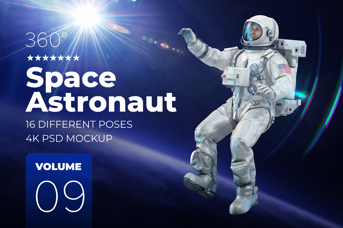 3D Mockup Space Astronaut #09, a Product Mockup by ARKS ACADEMY (Photo 1 of 7)