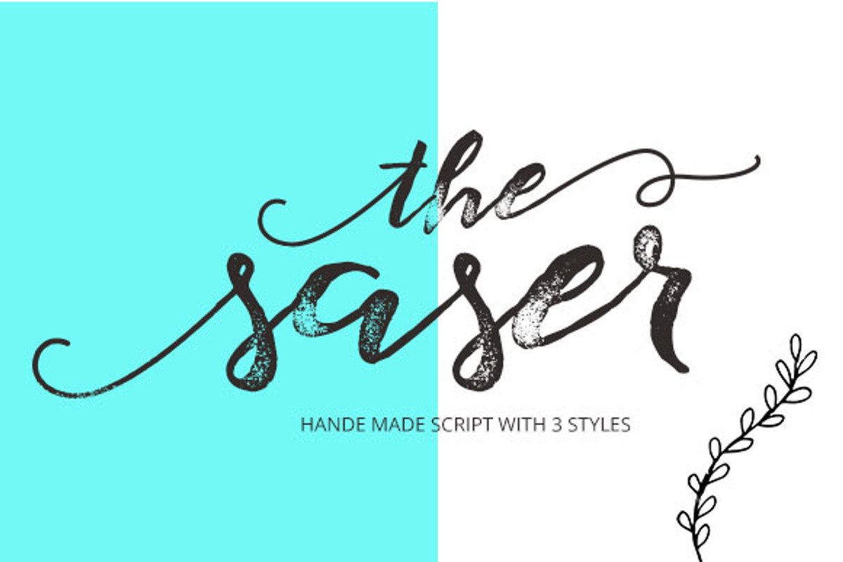Saser script, a Script Font by Studio design (Photo 1 of 5)