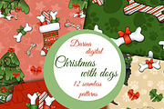 Christmas dogs patterns, a Pattern Graphic by DarinaDigital (Thumbnail 1 of 5)