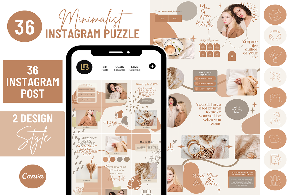 Orange Instagram Puzzle Template, a Social Media Template by LushBury (Photo 1 of 5)