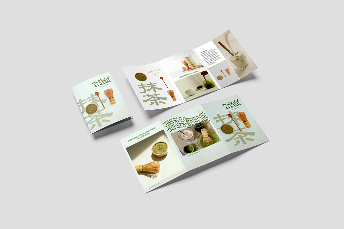 A5 Trifold Brochure Mockup, an Advertising Mockup by Pikachudesign (Photo 2 of 5)