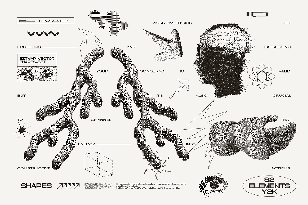 82 Vector Dither Y2K Shapes Pack, a Graphic by softulka (Photo 1 of 10)