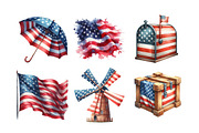 Watercolor American Flag Clipart, an Illustration by Daily.Designs (Thumbnail 5 of 5)
