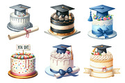 Graduation Cake Clipart Bundle, an Illustration by Daily.Designs (Thumbnail 2 of 5)