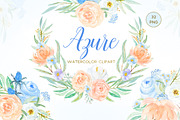 Azure Blue, Peach & Rose clipart, an Illustration by LABFcreations (Thumbnail 1 of 4)