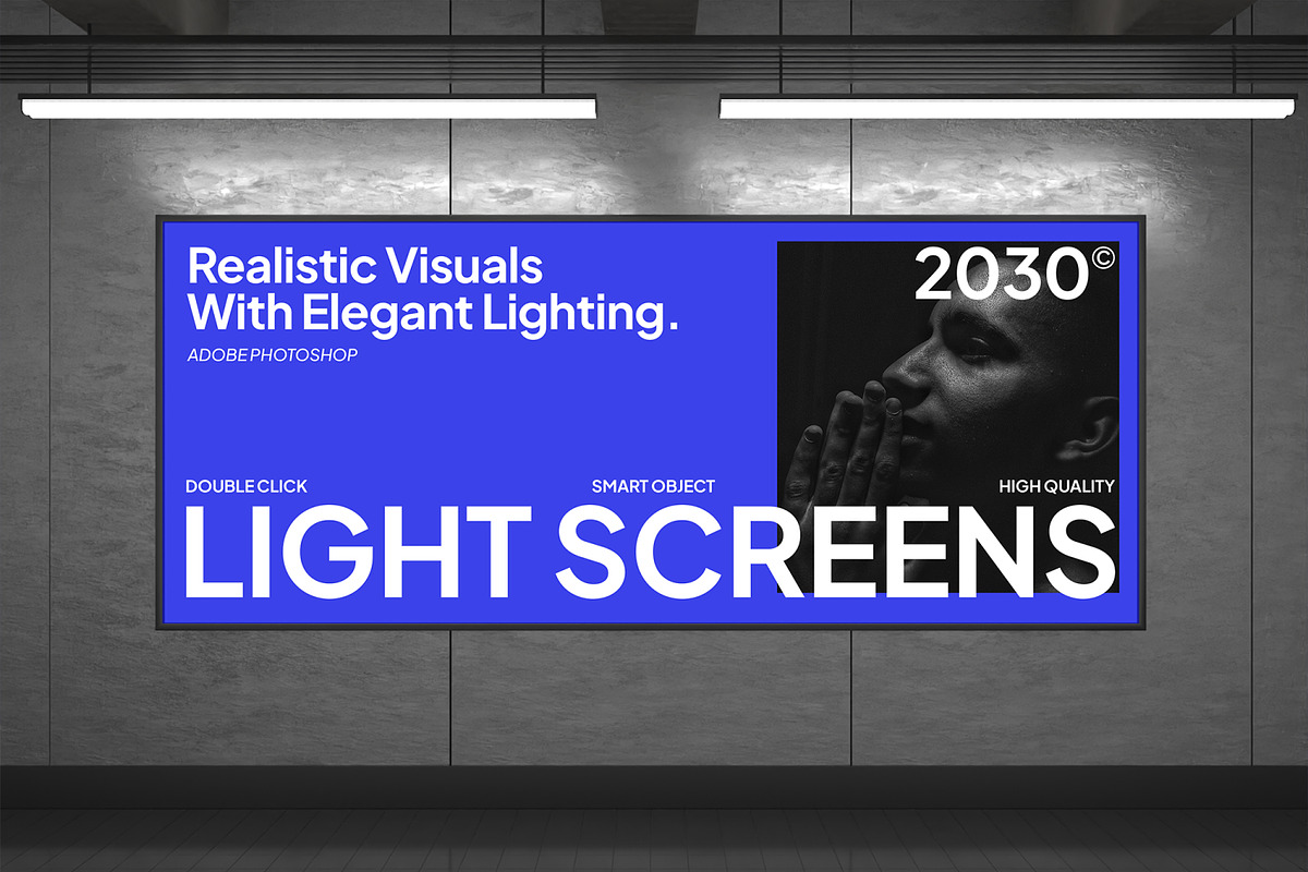 Light Screens Mockup, an Advertising Mockup by Permadi Creative (Photo 2 of 4)