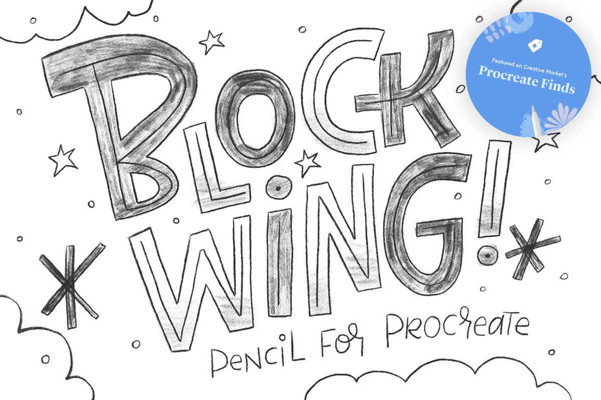 Blockwing Procreate Pencil Brushes, a Brush Add-On by studio.pancz (Photo 1 of 6)
