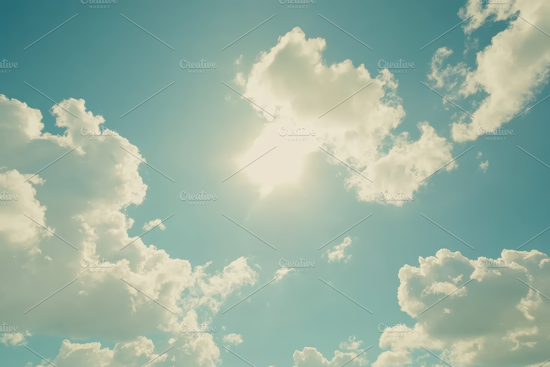 Cumulus clouds drifting across a bri, a Photo by Iftikhar Alam