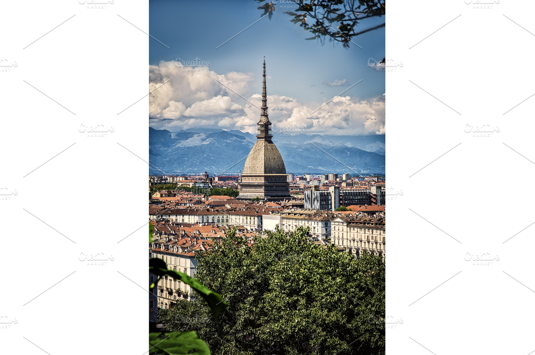 Panoramic view of Turin city center, an Architecture Photo by ArtOfPhotos photo store