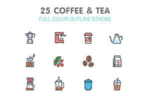 Coffee And Tea Color Icon