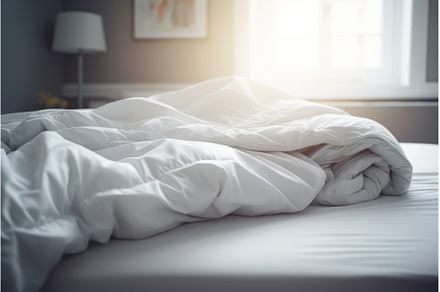 Clear bedding room. Generate AI, a Beauty & Fashion Photo by Ylivdesign
