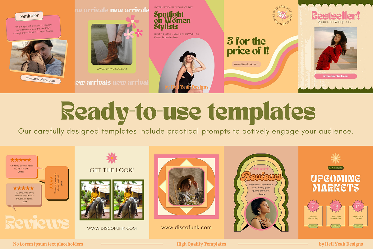 Cowgirl Instagram Post Templates, a Social Media Template by Hell Yeah Designs (Photo 5 of 10)
