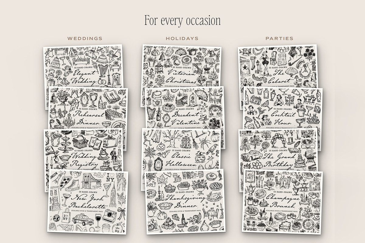 Hand Drawn Whimsical Doodle Bundle, an Object Illustration by The October Creative (Photo 3 of 11)