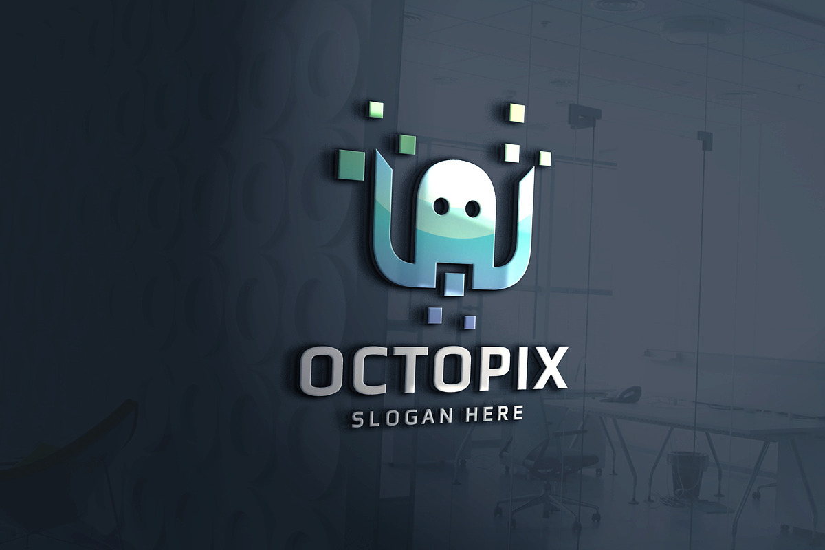 Octopus Pixel Logo Template, a Branding & Logo Template by Design_Planet (Photo 1 of 5)