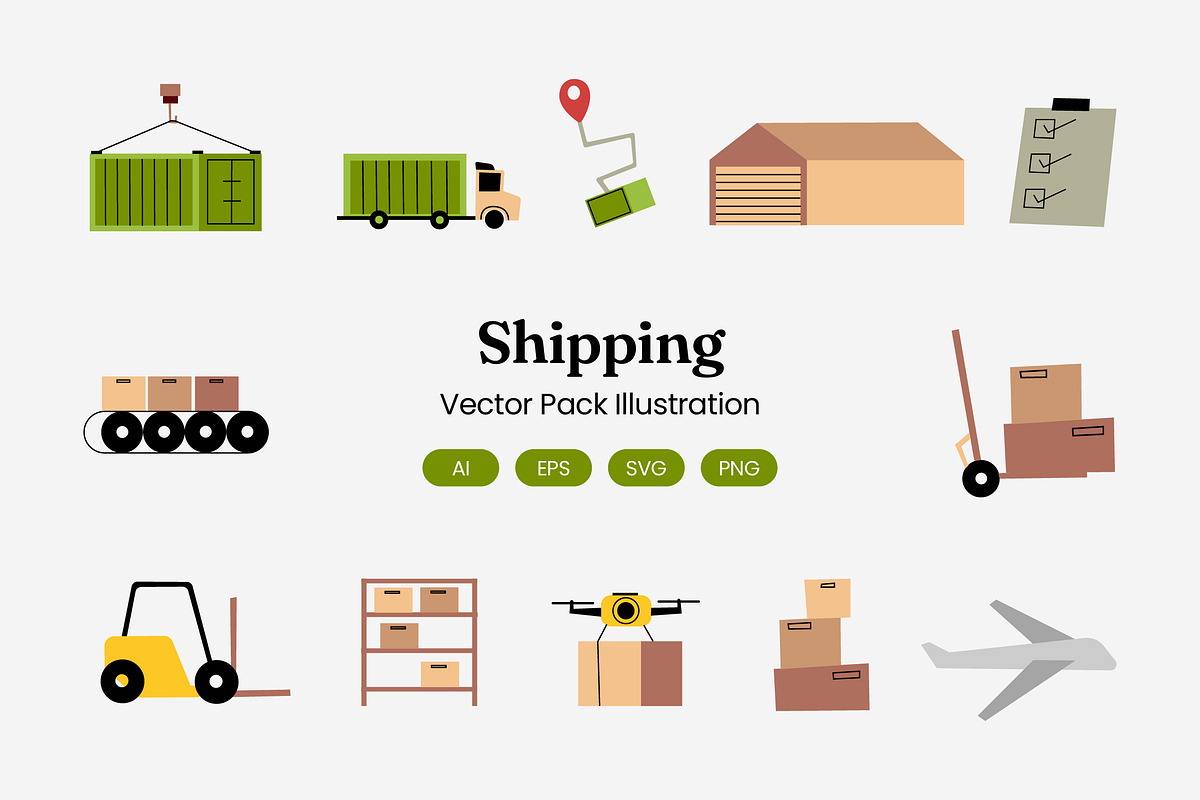 Shipping Illustration Set, an Object Graphic by Rahardi Creative