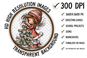 Whimsical Christmas girl, an Illustration by Craft Nest (Thumbnail 3 of 8)