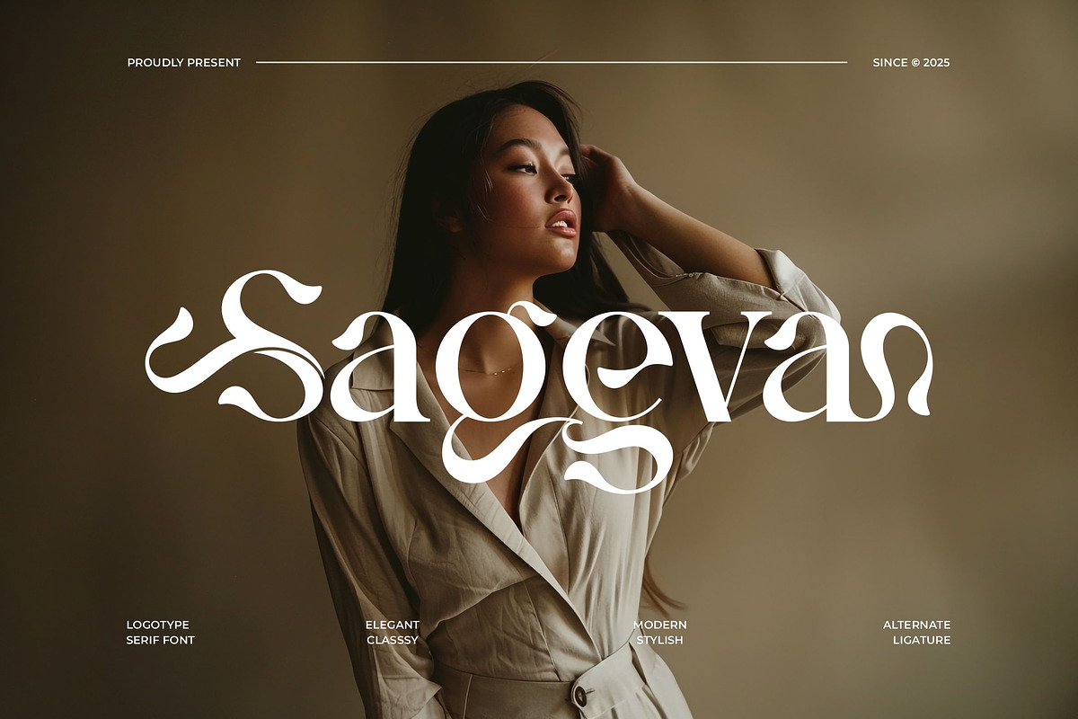 Sageva || Modern Classy Serif Font, a Font by Ermedia Studio (Photo 1 of 10)