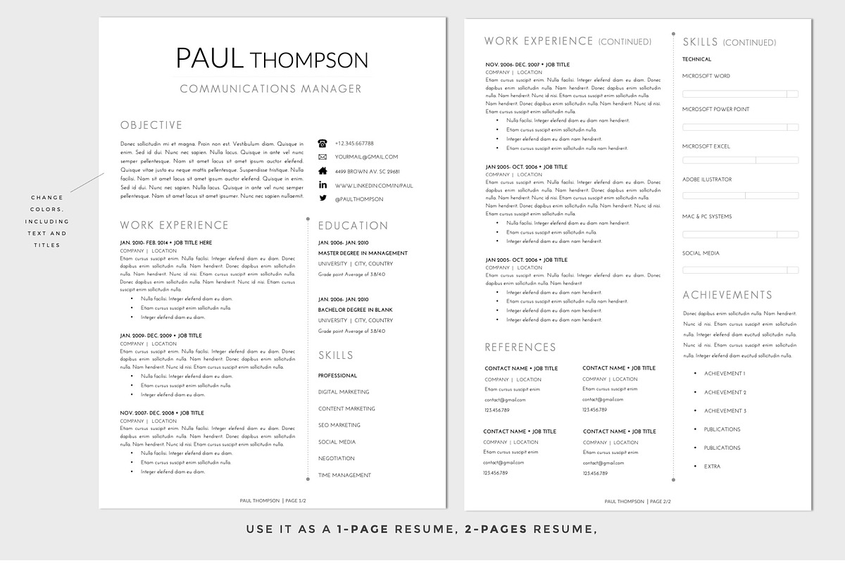 Resume Template + Cover Letter WORD, a Resume Template by PAPPERMINT RESUME STUDIO (Photo 1 of 4)