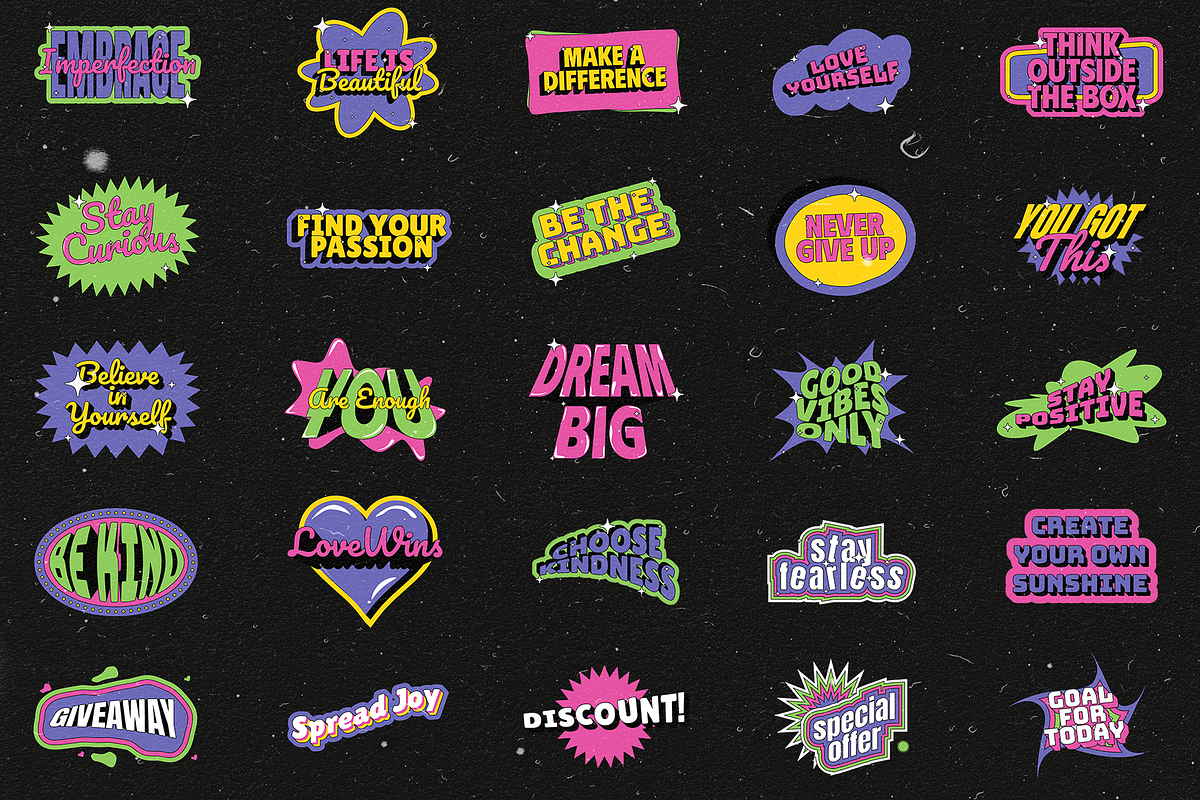 Vol.2 Retro Sticker Pack, a Product Mockup by Shinra Labs (Photo 7 of 8)