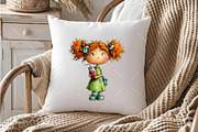 Whimsical Cherry Girl PNG Clipart, an Illustration by OK Design (Thumbnail 6 of 6)