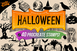 40 Halloween Stamps for Procreate!
