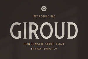 Giroud - Condensed Serif Font, a Serif Font by Craft Supply Co.