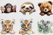 Animal Peeking Around Corner Clipart, an Illustration by Black Bird Studio (Thumbnail 5 of 6)